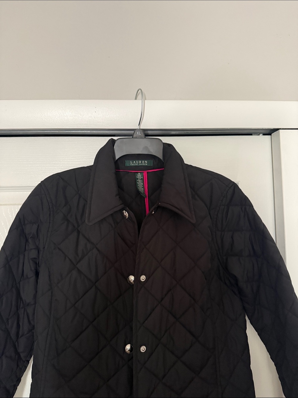 Lauren Ralph Lauren Black Quilted Snap-Front Jacket